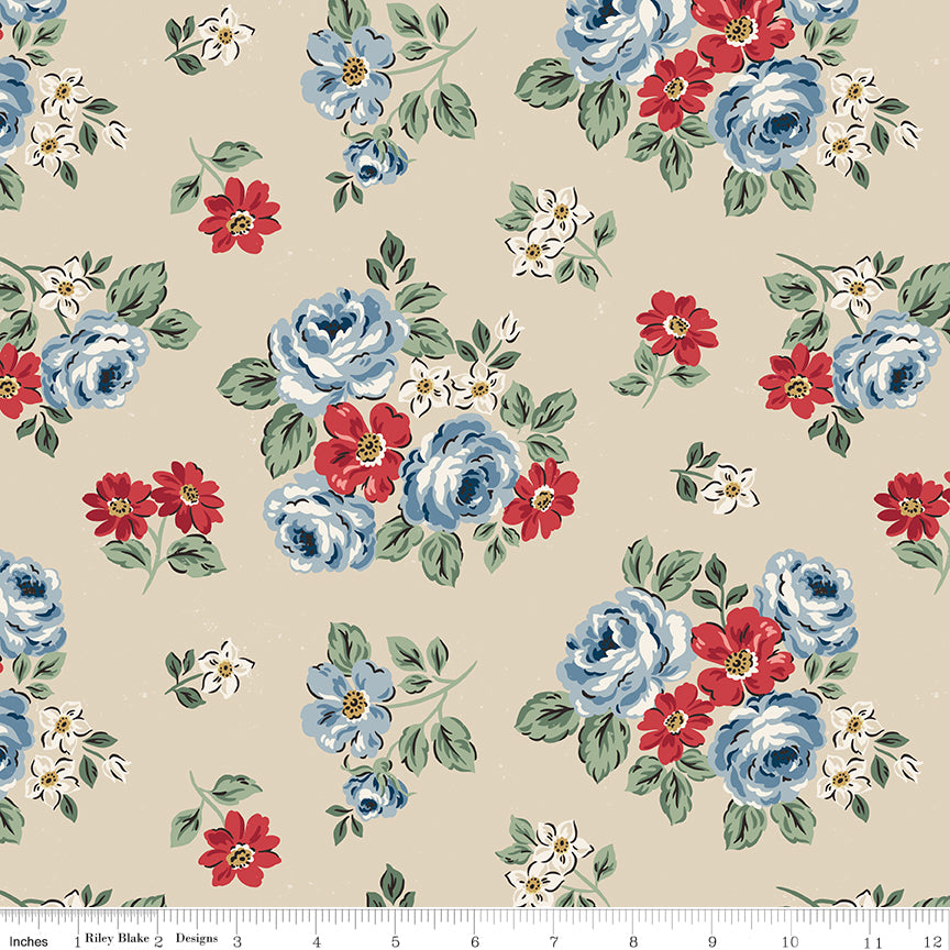 Independence Floral Beige by Riley Blake Designs