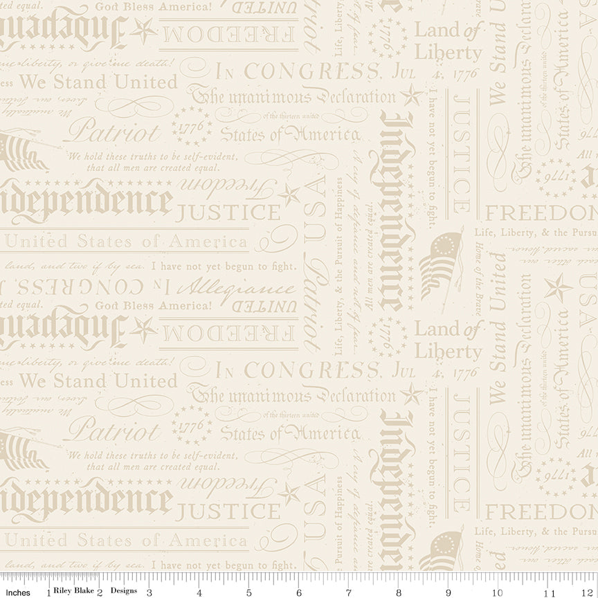Independence Declaration Cream by Riley Blake Designs