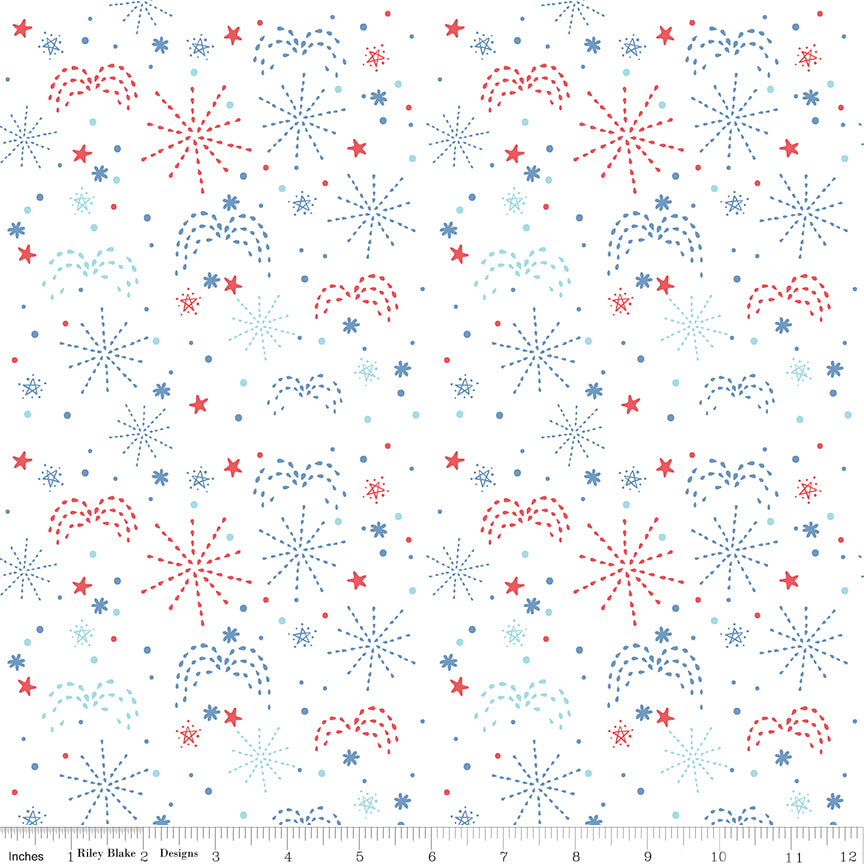 Firework Fields Fireworks White by Gracey Larson