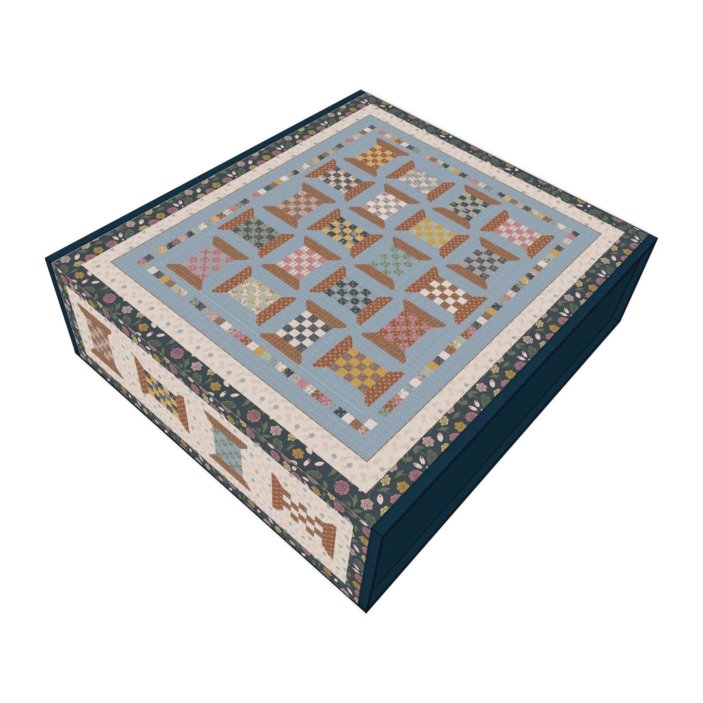 Checkered Spools Quilt Kit featuring Honey Locust by Amber Johnson