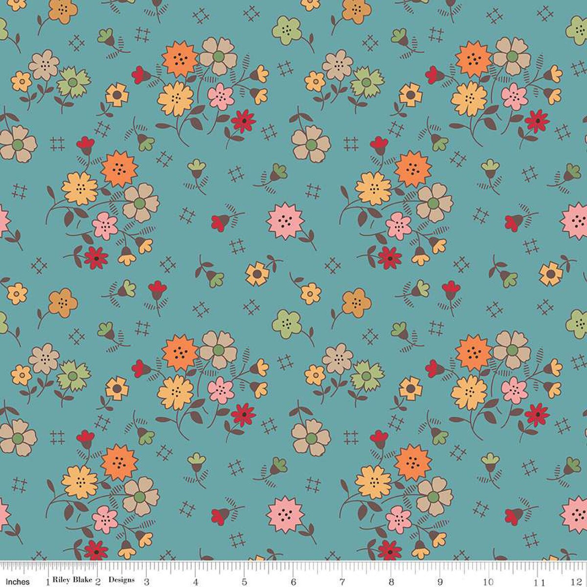 Autumn Floral Raindrop Wide Back 108" By Lori Holt