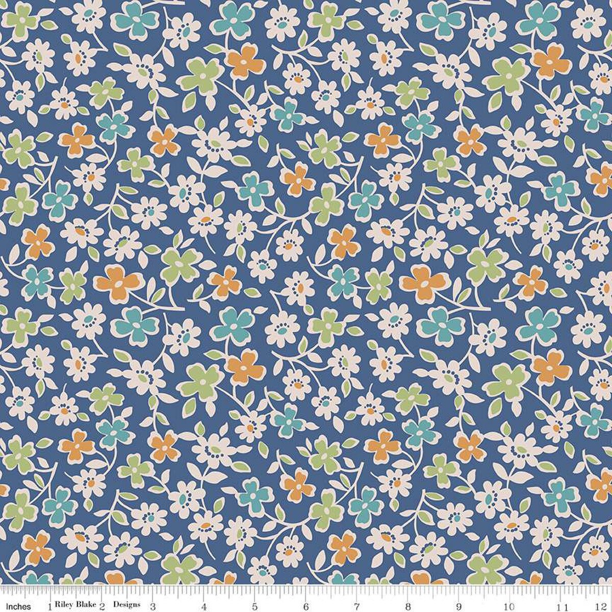 Autumn Cosmos Denim Wide Back 108" by Lori Holt