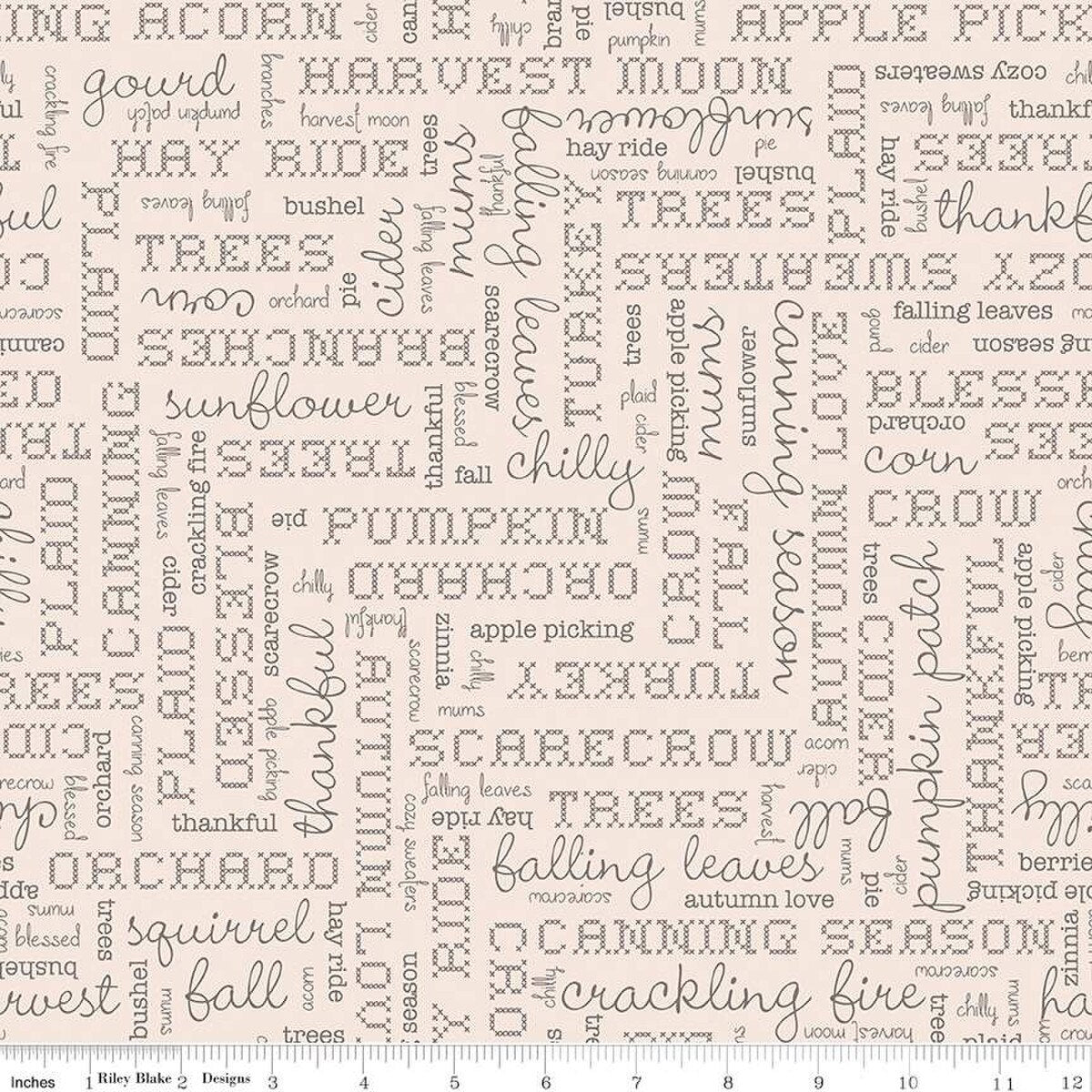 Autumn Words Latte Wide Back (108") by Lori Holt