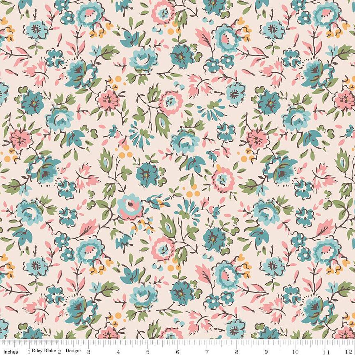 Piece & Plenty Floral Latte Wide Back - 108" - by Lori Holt