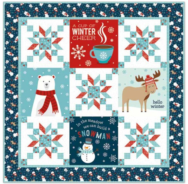 Backing Set for Winter Cheer Panel Quilt - Cuddle® 90" in Snow