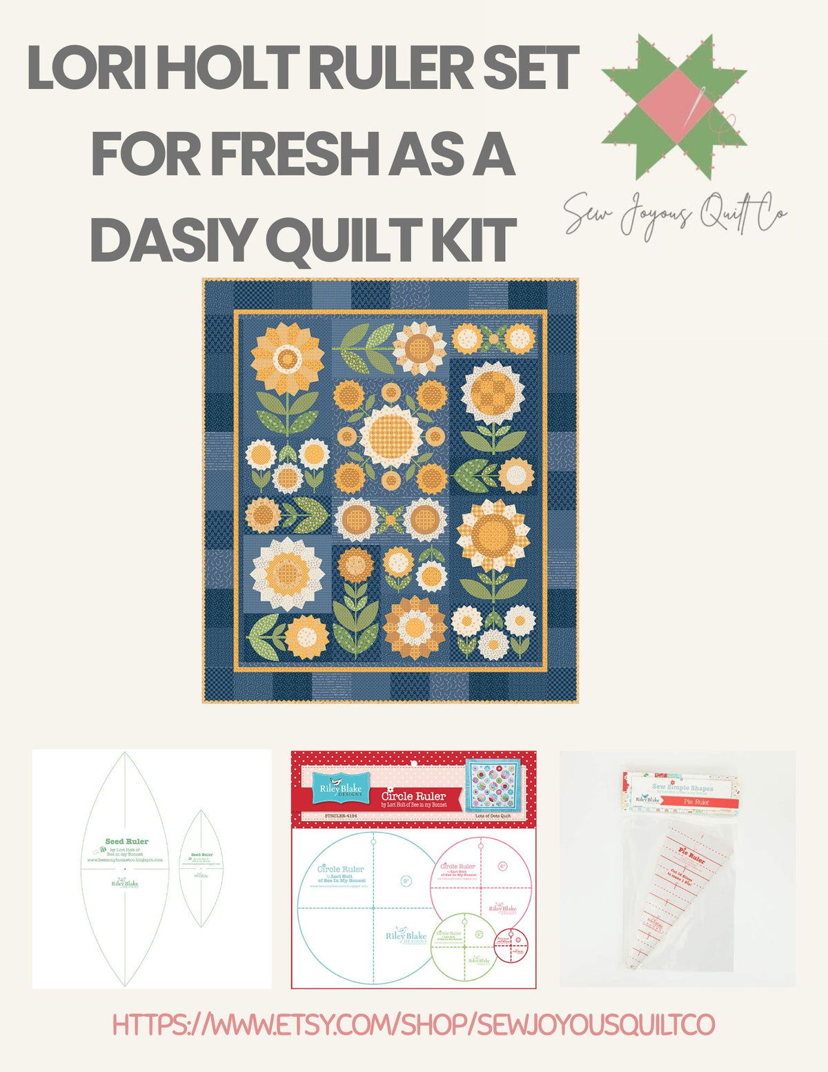 Complete Ruler Set for Fresh as a Daisy Sew Along By Lori Holt