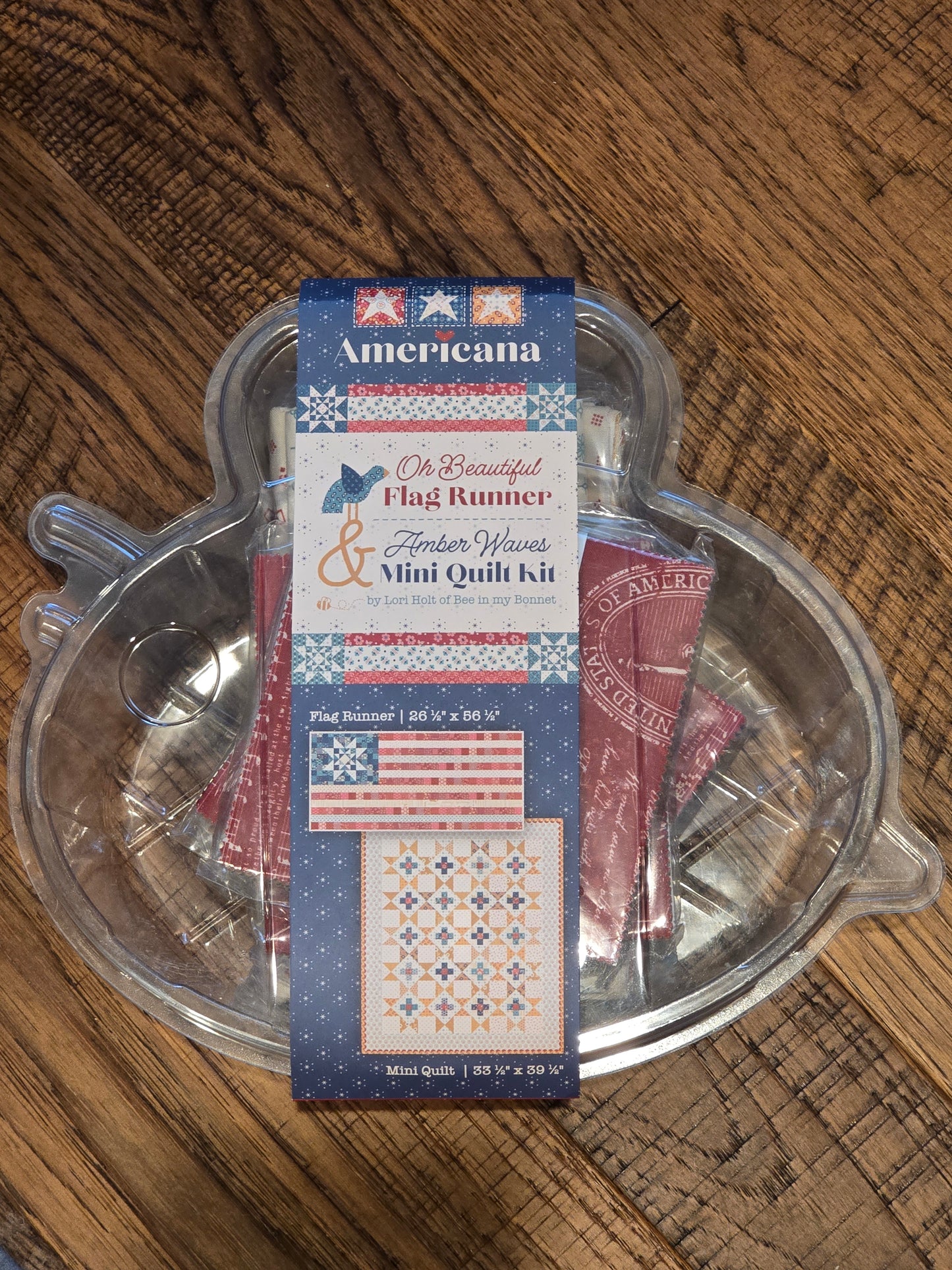 Americana Oh Beautiful Flag Runner & Amber Waves Mini Quilt Kit by Lori Holt