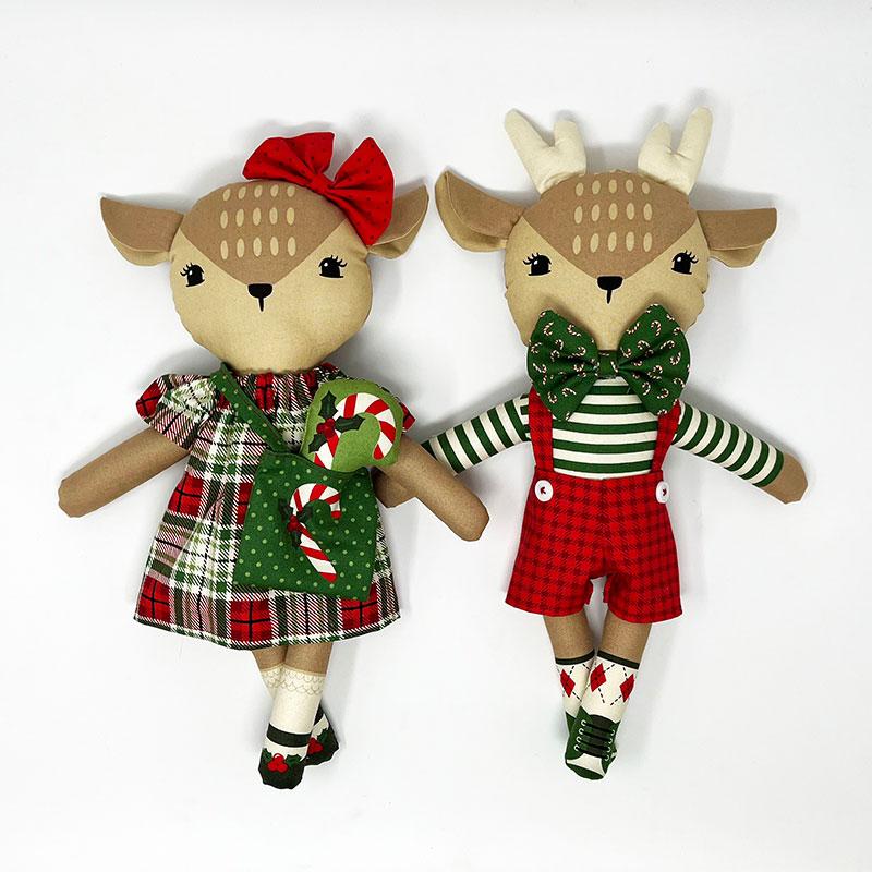 Holiday Cheer Reindeer Stuffies Panel by Stacy Iest Hsu