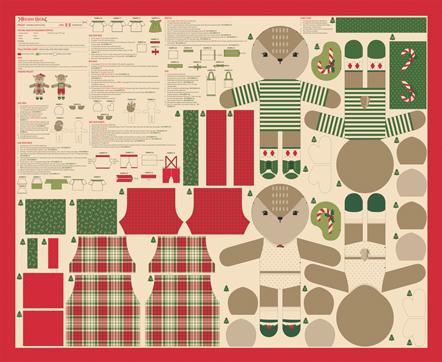 Holiday Cheer Reindeer Stuffies Panel by Stacy Iest Hsu