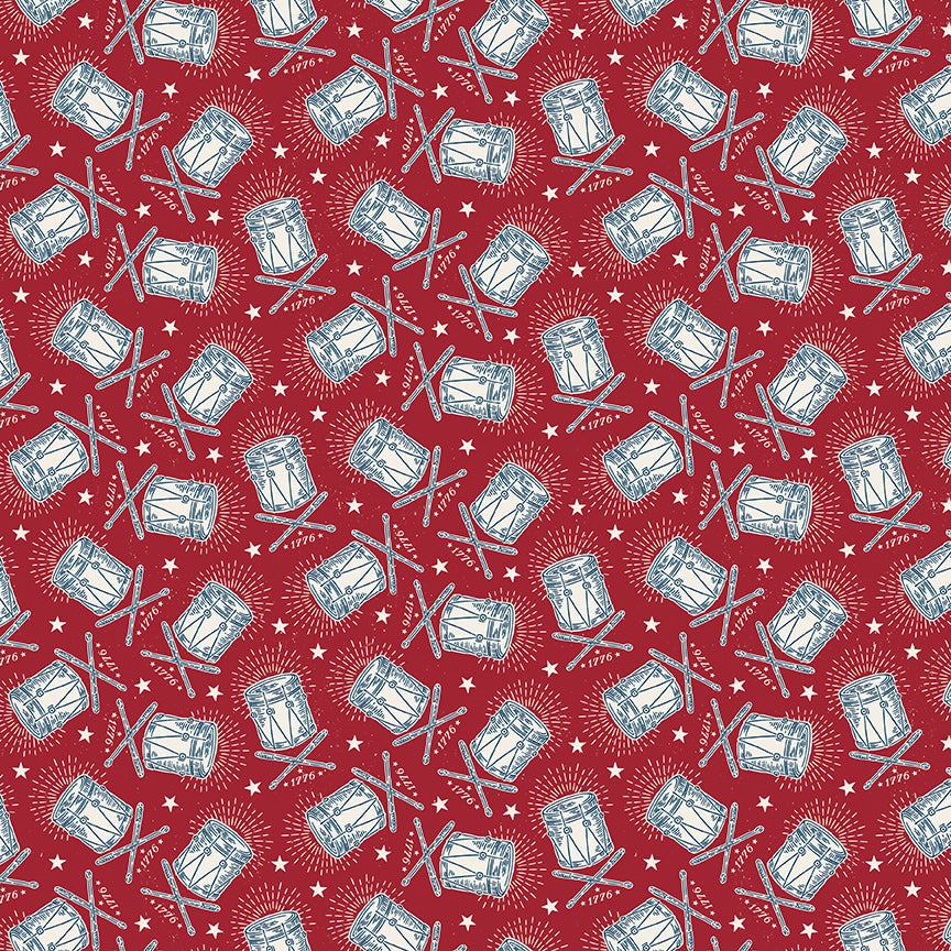 Independence Drums Cherry Tart by Riley Blake Designs