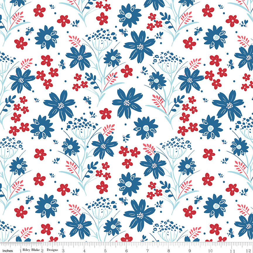 Firework Fields Main White by Gracey Larson