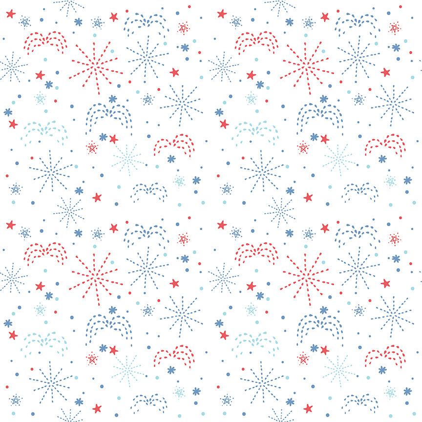 Firework Fields Fireworks White by Gracey Larson