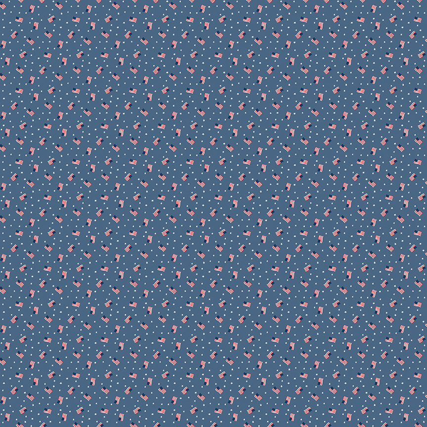 Seasonal Basics Grand Ol' Flag Denim By Riley Blake Designs