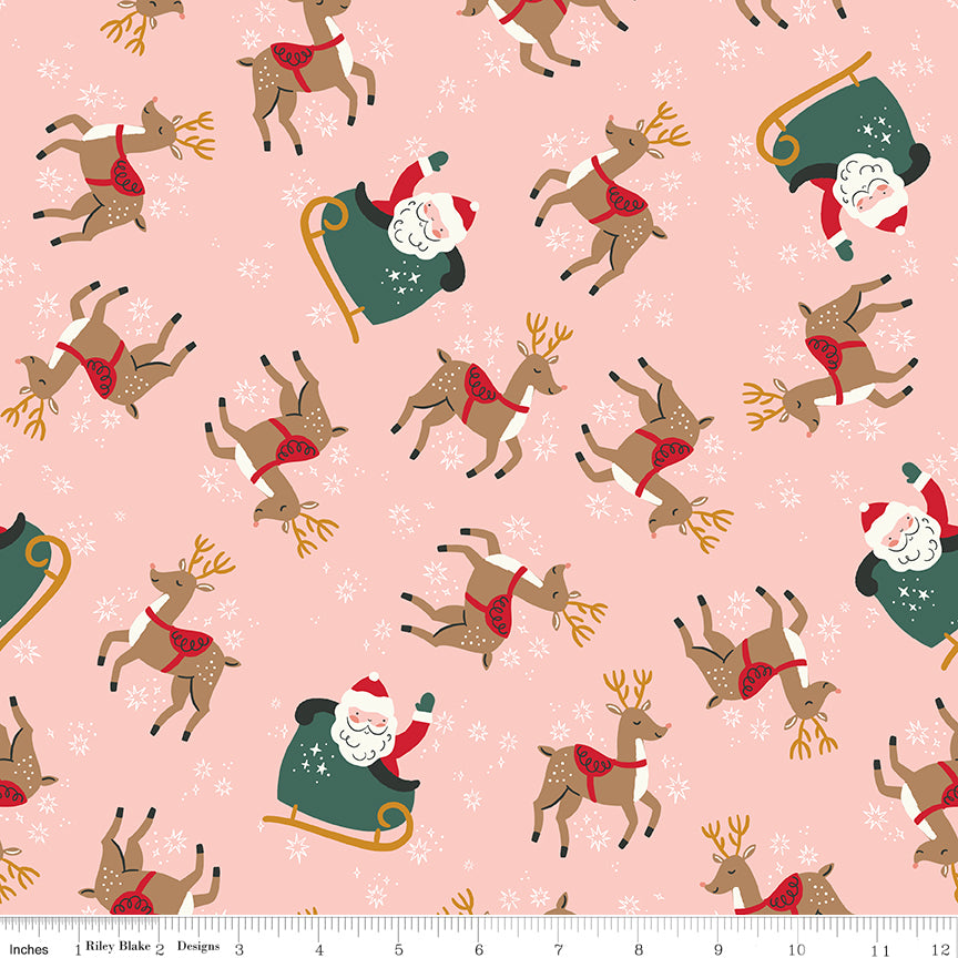 The North Pole Reindeer Toss Blush by My Mind's Eye - FLANNEL