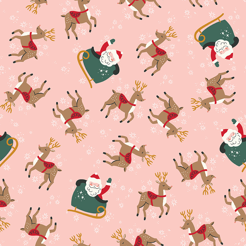 The North Pole Reindeer Toss Blush by My Mind's Eye - FLANNEL