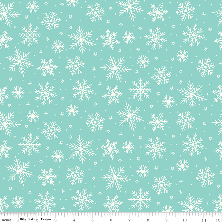 The North Pole Snowflakes Aqua by My Mind's Eye
