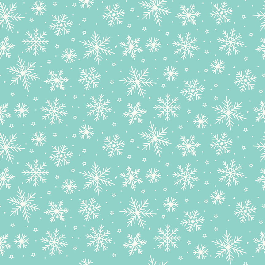 The North Pole Snowflakes Aqua by My Mind's Eye