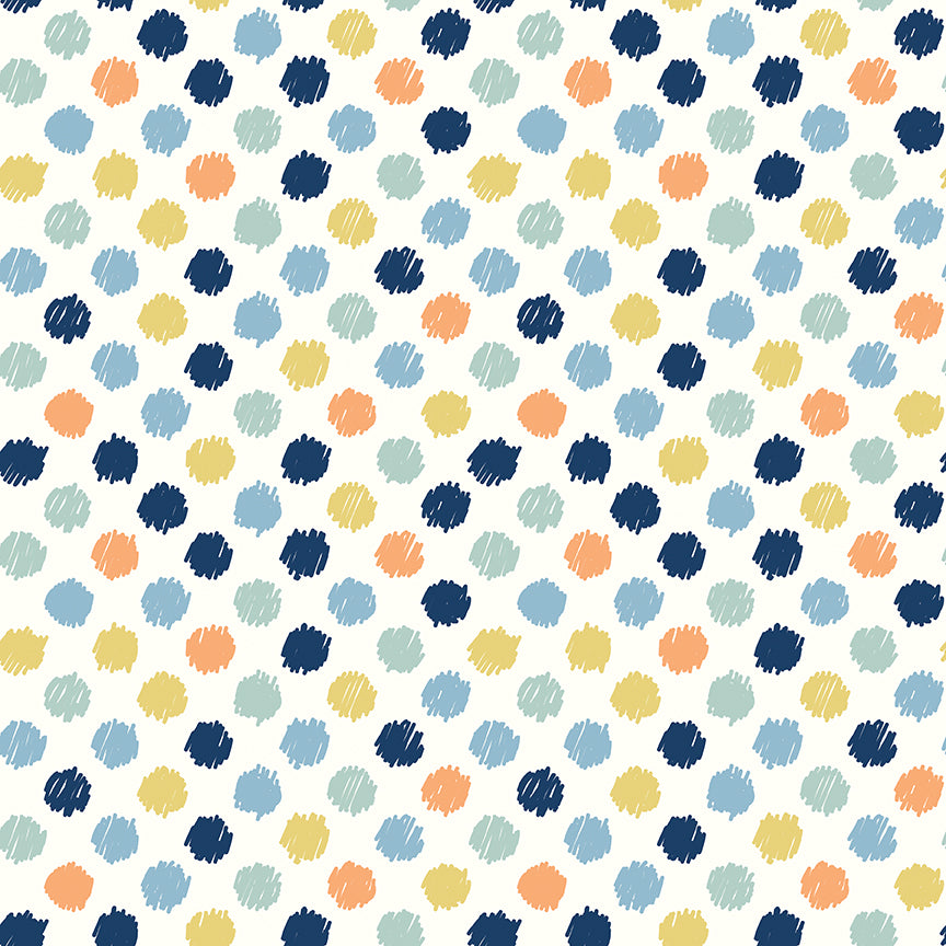 Love You to the Moon Dots Multi by Echo Park Paper Co - FLANNEL
