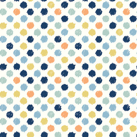Love You to the Moon Dots Multi by Echo Park Paper Co - FLANNEL