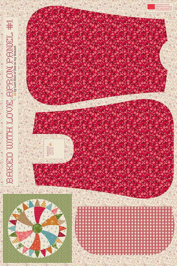 Baked With Love Home Dec Apron Panel #1 by Lori Holt