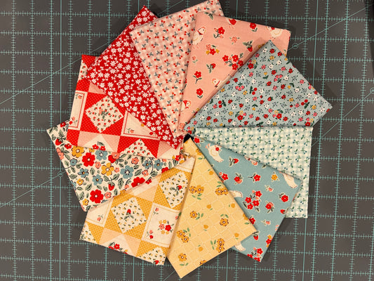 Farmhouse Fancy Fat Quarter Bundle 10 pieces + Panel
