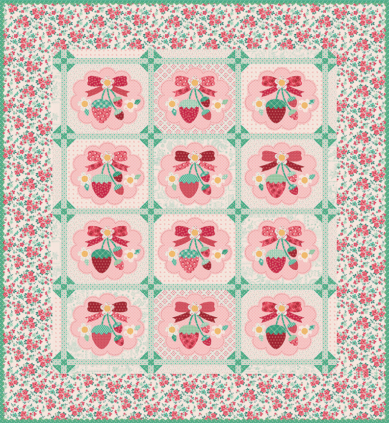 Berry & Sage Strawberry Crush Sew Along Quilt Kit by Lori Holt