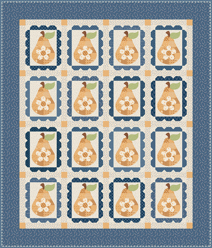 Sweet Golden Pears Quilt Kit featuring Denim & Daisy by Lori Holt