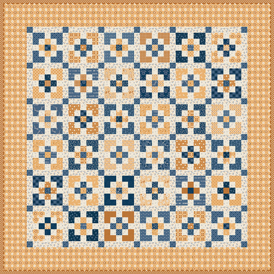 Charmed Table Topper Quilt Kit Denim & Daisy by Lori Holt