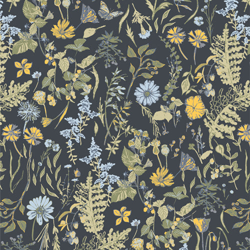 Potager Peaceful Meadow Dusk by Sharon Holland for Art Gallery Fabrics