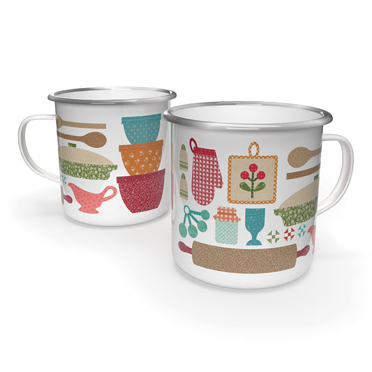 Lori Holt Baked With Love Enamel Tin Mug