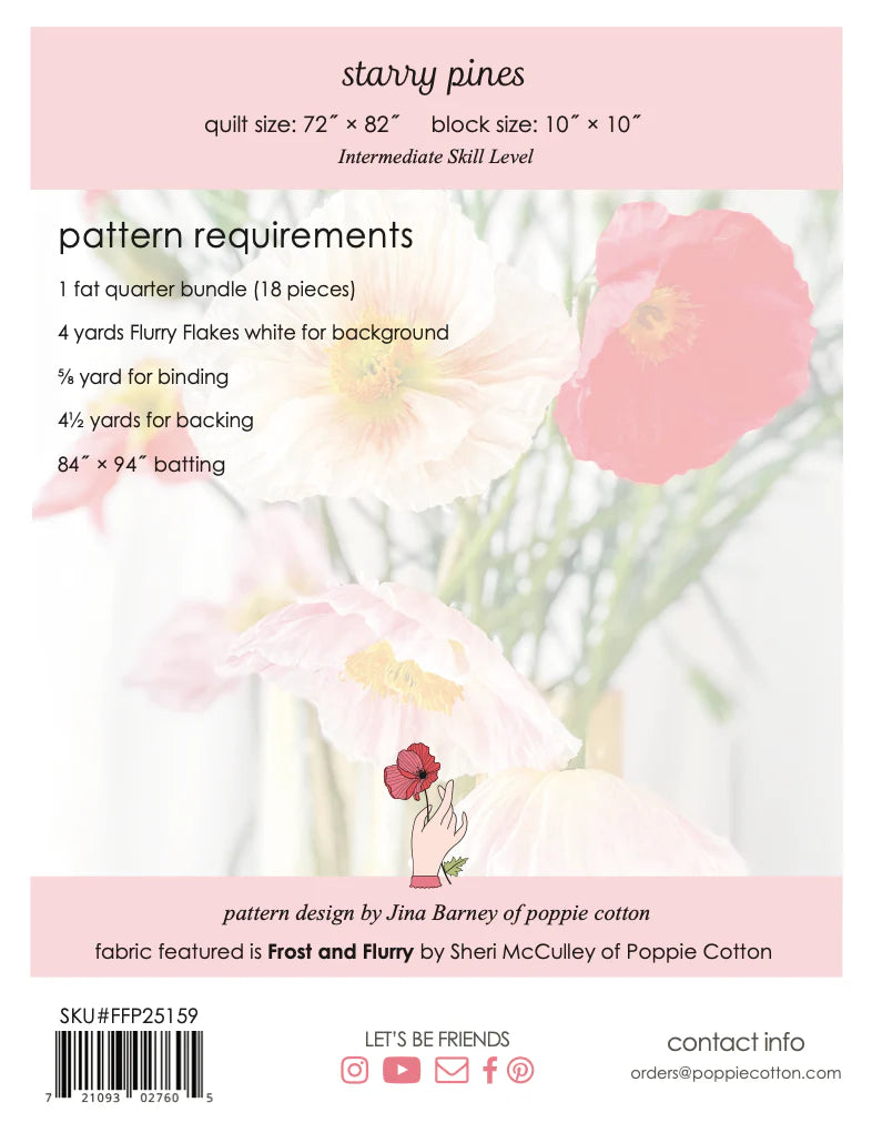 Starry Pines Quilt Pattern by Jina Barney of Poppie Cotton