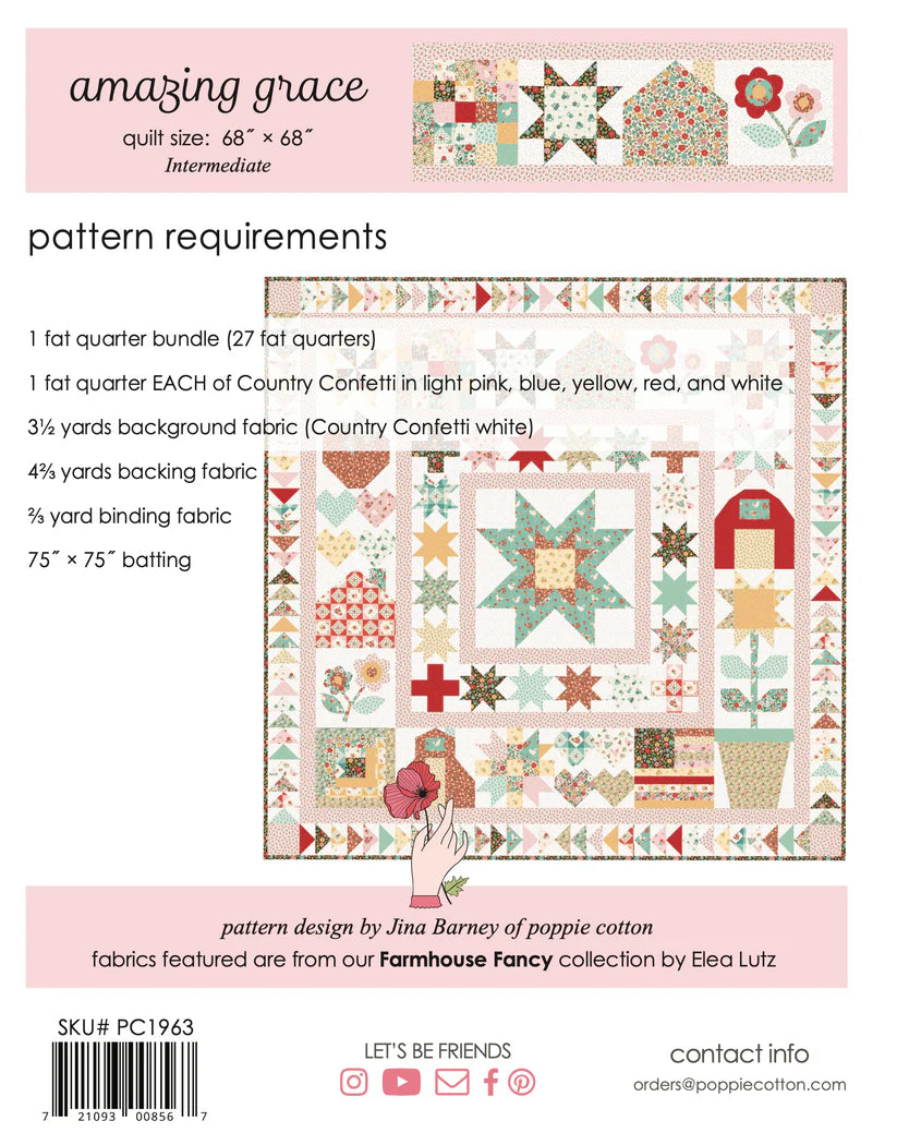Amazing Grace Quilt Pattern by Poppie Cotton