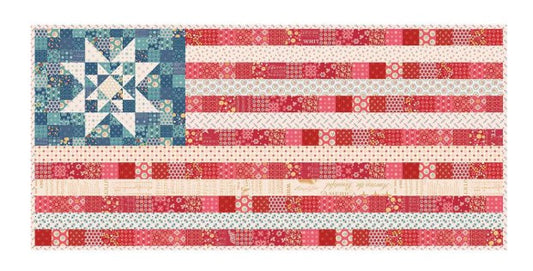 Americana Oh Beautiful Flag Runner & Amber Waves Mini Quilt Kit by Lori Holt