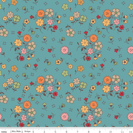 Autumn Floral Raindrop Wide Back 108" By Lori Holt
