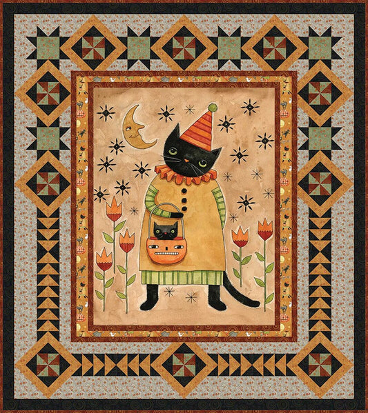 Spooky Kitty Panel Quilt Kit Featuring Spooky by Teresa Kogut