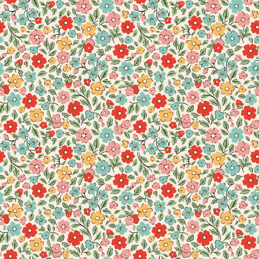 Country Flowers Multi from Farmhouse Fancy for Poppie Cotton