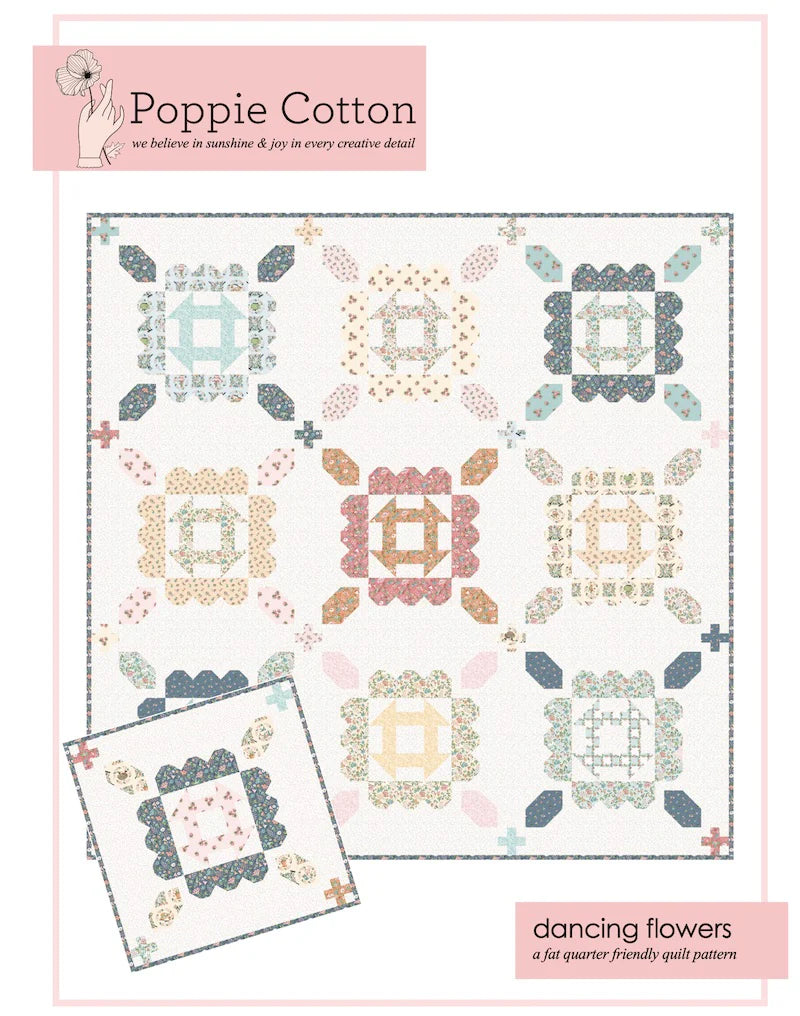 Dancing Flowers quilt kit featuring Summer Skies and Fireflies by Gracey Larson