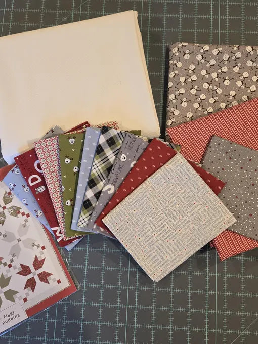 Figgy Pudding Quilt Kit featuring Blizzard and On Dasher fabrics by Sweetwater for Moda