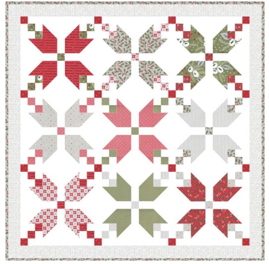 Figgy Pudding Quilt Kit featuring Blizzard and On Dasher fabrics by Sweetwater for Moda