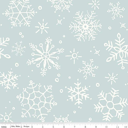 Magical Winterland Snowflake Blue Wide Back by Lisa Audit for Riley Blake