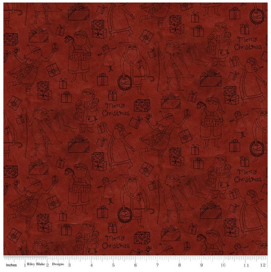 Naughty or Nice Santa's and Gifts in Red by Teresa Kogut