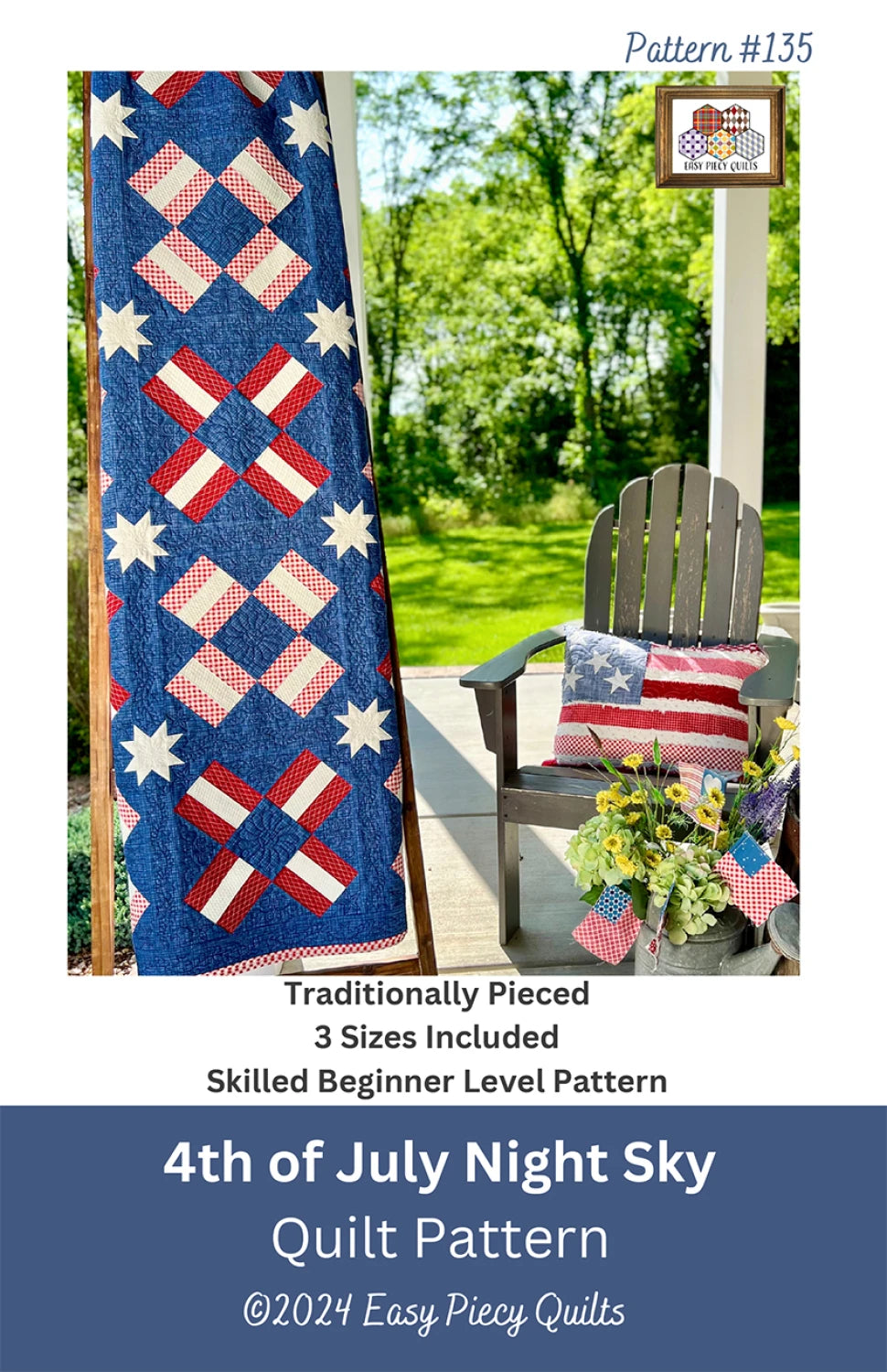 4th of July Night Sky Quilt Kit by Easy Peasy Quilts featuring Lori Holt fabrics