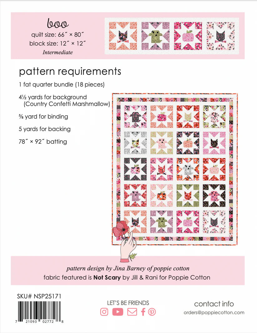 Not Scary Boo Quilt Kit by Poppie Cotton - PREORDER May 2026