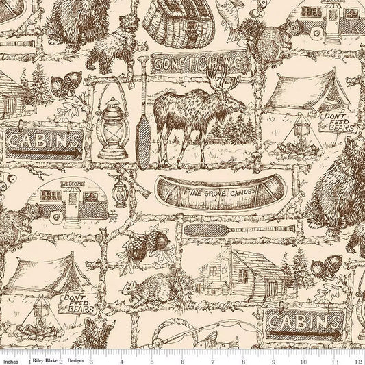 Pine Grove in Putty - Wide Back 108"