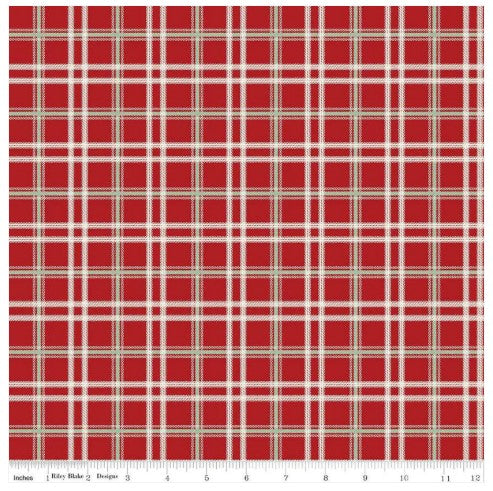 Mistletoe & Holly Barn Red Plaid by Beverly McCullough