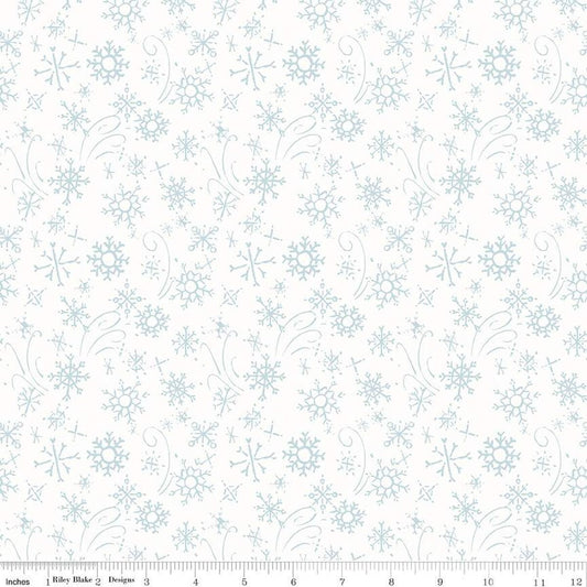 Santa's Tree Farm Snowflakes Snowy by Lisa Audit for Riley Blake Designs