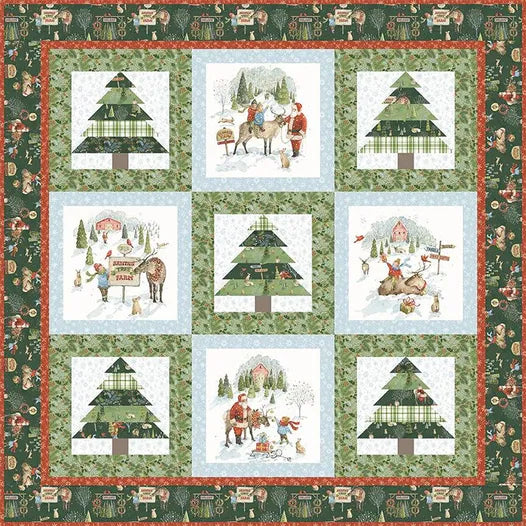 Santa's Tree Farm Panel Quilt Kit by Lisa Audit