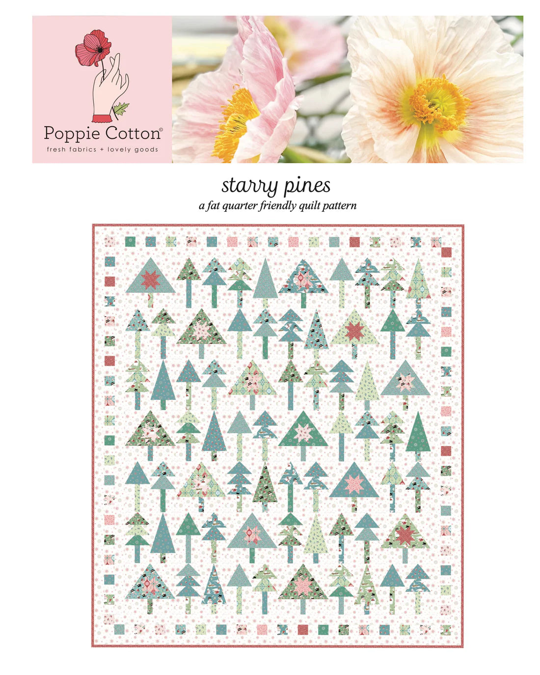 Starry Pines Quilt Pattern by Jina Barney of Poppie Cotton