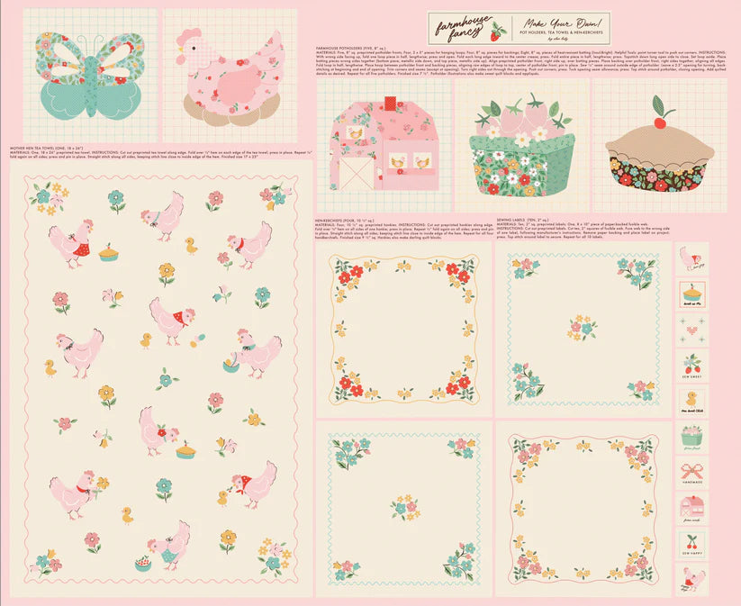 Farmhouse Fancy Fat Quarter Bundle 10 pieces + Panel